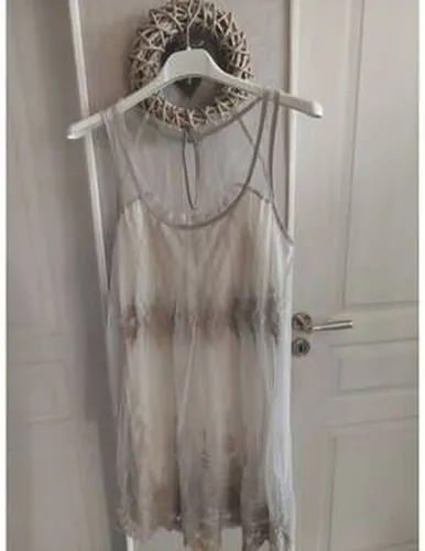 Robe courte Tunique effet dentelle Beige - Promod - Modalova