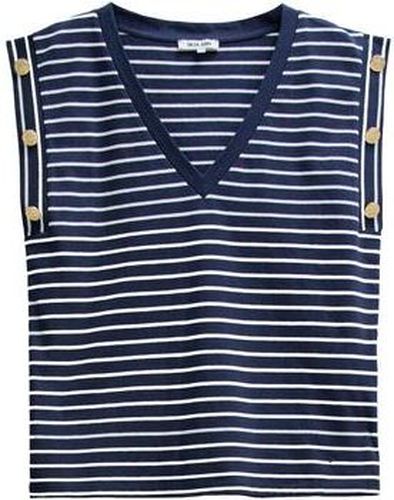 Debardeur Metallic sailor stripes buttons t-shirt Bleu - Salsa - Modalova