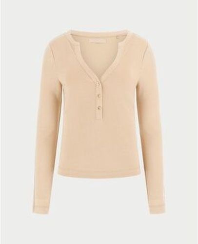 Pull Haut Lena avec boutons et manche longue Beige - Guess - Modalova
