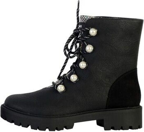 Boots Bottines Cuir Montante Biker Pearl Noir - Desigual - Modalova