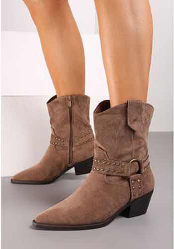 Bottines Santiags s avec boucle, Taupe Marron - Vera Collection - Modalova