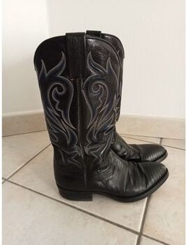 Bottes Bottes santiags véritable cuir lézard Noir - Autre - Modalova