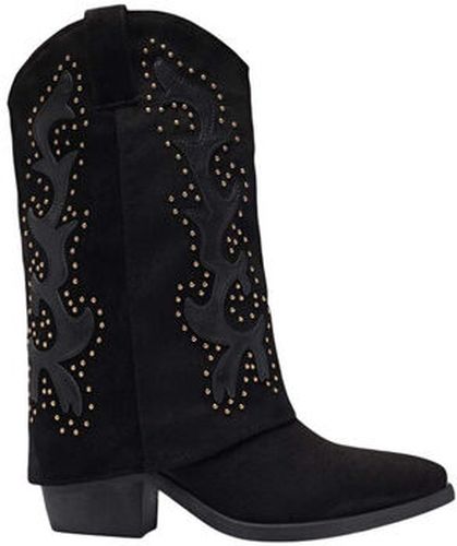 Bottines Bottes Santiags guêtres style Cowboy, Noir Noir - Vera Collection - Modalova