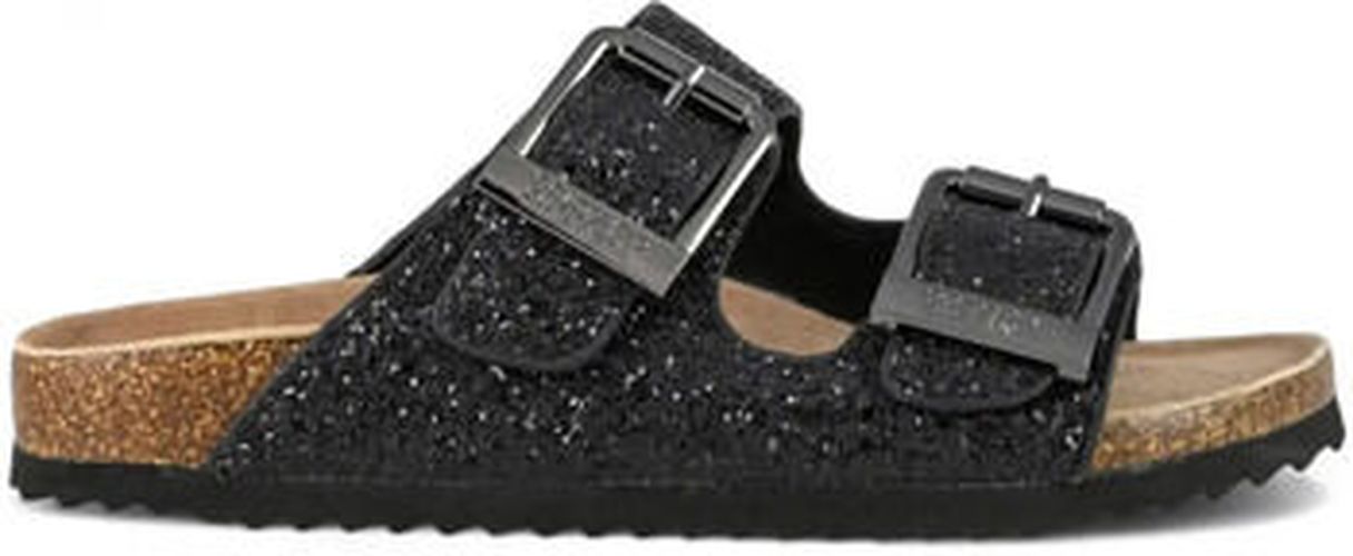 Sandales Couleurs de Californie paillettes noirs avec boucles Noir - Colors of California - Modalova