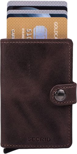 Porte-cartes en aluminium et cuir Miniwallet - 6 cartes Chocolat - SECRID - Modalova