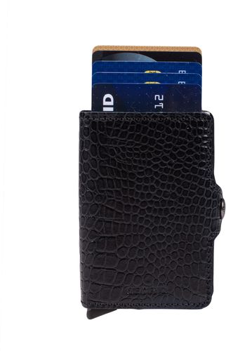 Porte-carte aluminium et cuir Twinwallet - 14 cartes Noir - SECRID - Modalova