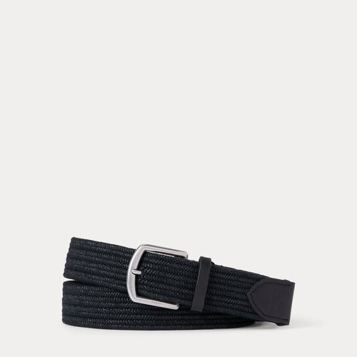 Ceinture tressée bordée de cuir - Polo Ralph Lauren - Modalova