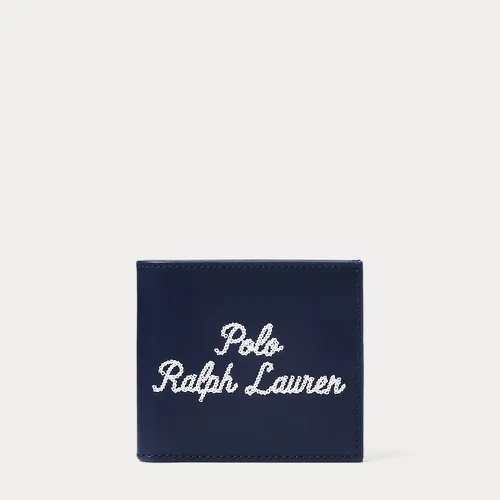 Portefeuille brodé en cuir - Polo Ralph Lauren - Modalova