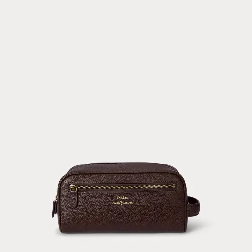 Trousse de voyage en cuir chagrin - Polo Ralph Lauren - Modalova
