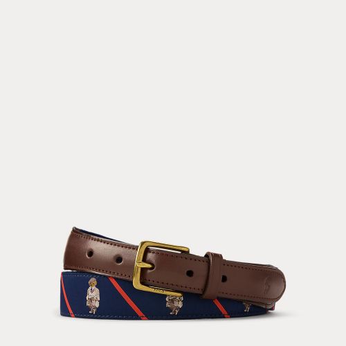 Ceinture Polo Bear bordée de cuir - Polo Ralph Lauren - Modalova