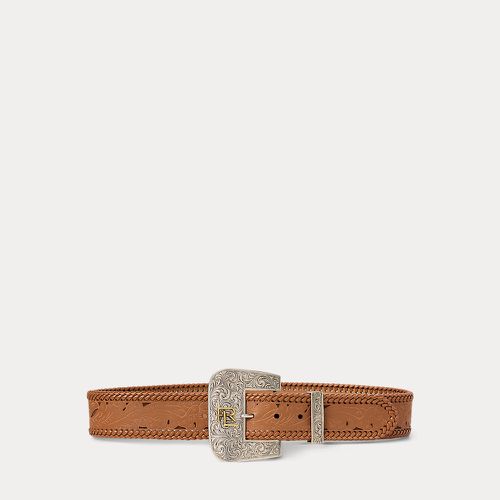 Ceinture à boucle travaillée en vachette - Collection - Modalova