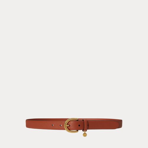 Ceinture cuir hachure croisée à breloque - Lauren - Modalova