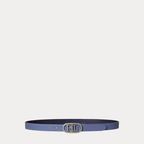 Ceinture fine réversible logo ovale cuir - Lauren - Modalova