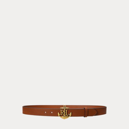 Ceinture fine en cuir avec logo à ancre - Lauren - Modalova