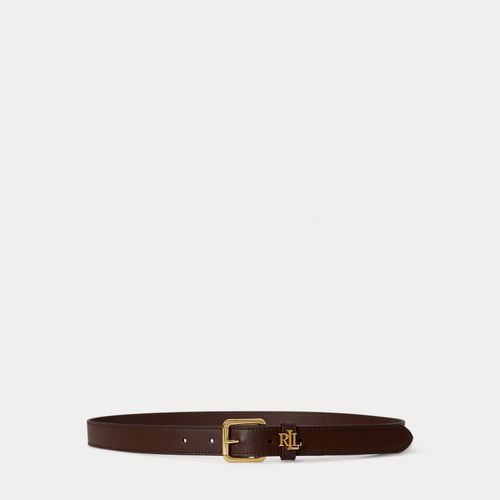 Ceinture fine passant à logo en cuir - Lauren - Modalova