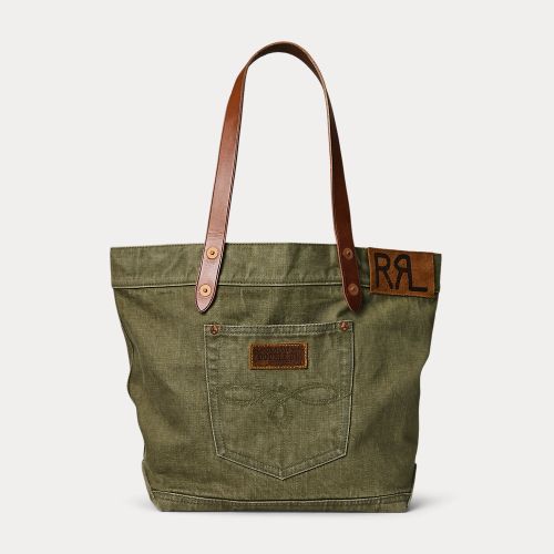 Cabas en sergé bordé de cuir - RRL - Modalova