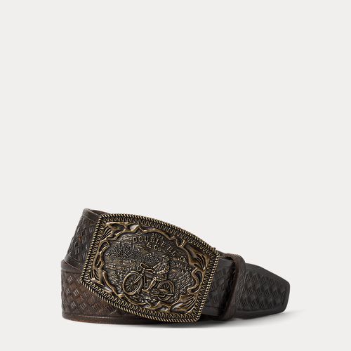 Ceinture en cuir gaufré natté - RRL - Modalova