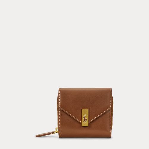 Portefeuille compact Polo ID en cuir - Polo Ralph Lauren - Modalova