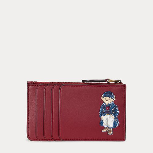 Porte-cartes Polo Bear zippé en cuir - Polo Ralph Lauren - Modalova