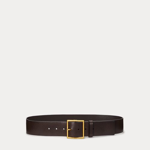 Ceinture large en cuir à boucle carrée - Polo Ralph Lauren - Modalova