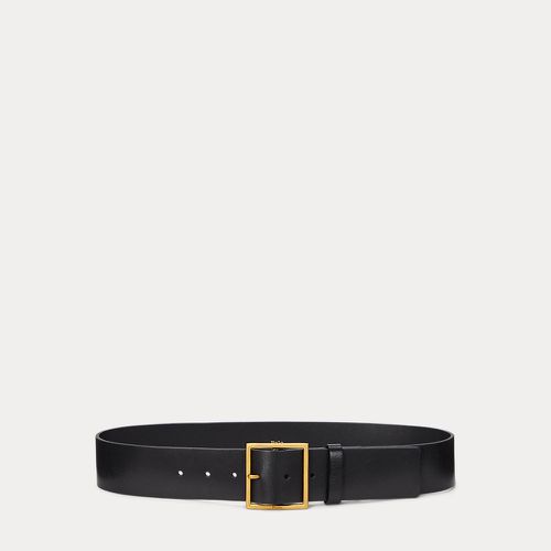 Ceinture large en cuir à boucle carrée - Polo Ralph Lauren - Modalova