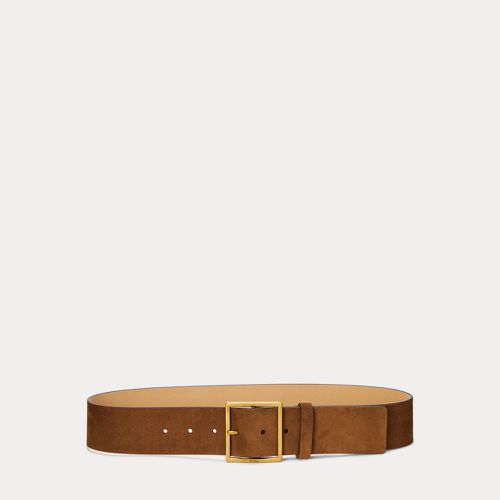 Ceinture large en daim à boucle carrée - Polo Ralph Lauren - Modalova