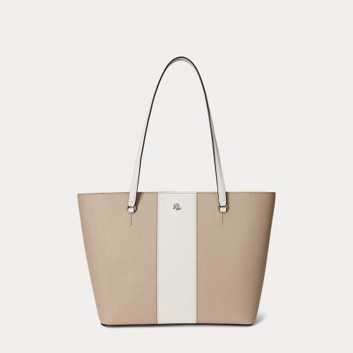 Cabas moyen Karly rayé en cuir - Lauren - Modalova