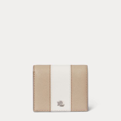 Portefeuille compact bicolore en cuir - Lauren - Modalova