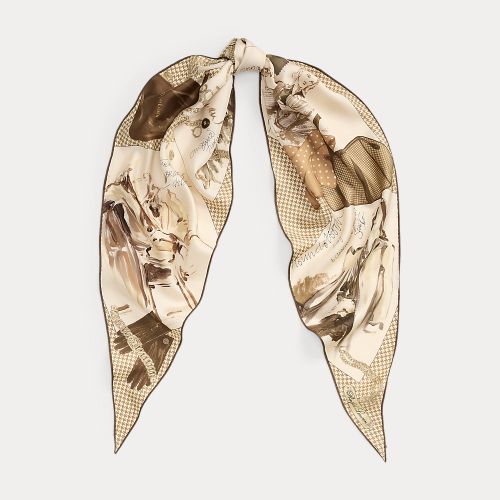 Foulard en sergé de soie à motif journal - Collection - Modalova