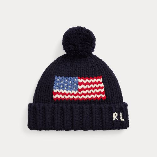 Bonnet à pompon et drapeau en mérinos - Polo Ralph Lauren - Modalova