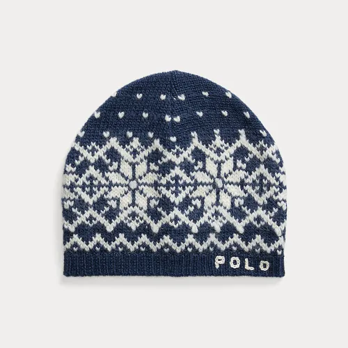 Bonnet à motif flocon de neige en laine - Polo Ralph Lauren - Modalova