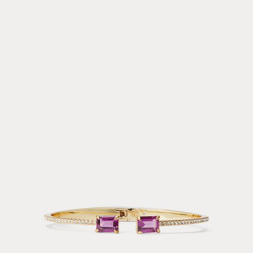 Bracelet jonc doré pierres et cristaux - Lauren - Modalova