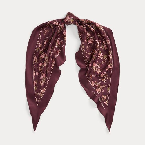 Foulard losange en sergé de soie fleurie - Lauren - Modalova