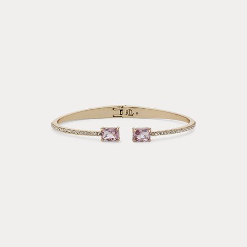 Bracelet manchette pavé en plaqué or - Lauren - Modalova