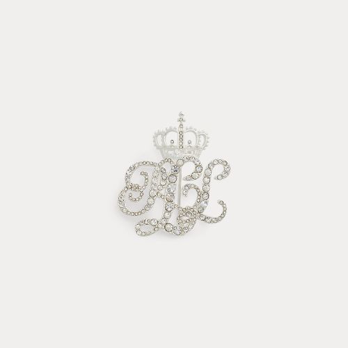 Broche couronne plaquée argent à logo - Lauren - Modalova