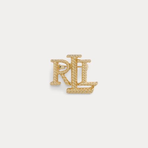 Broche texturée plaquée or à logo - Lauren - Modalova