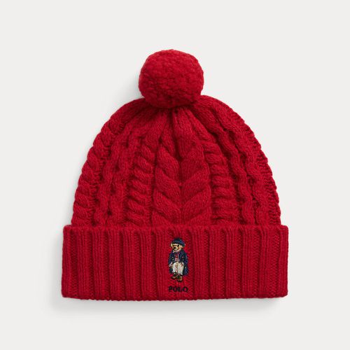 Bonnet à pompon Polo Bear tricot torsadé - Polo Ralph Lauren - Modalova