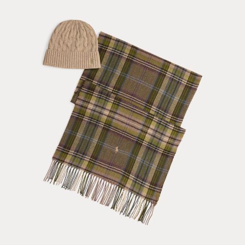 Bonnet torsadé et écharpe écossaise - Polo Ralph Lauren - Modalova