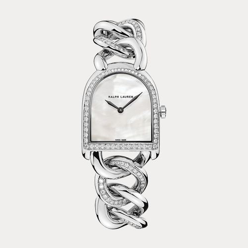 Petite montre étrier acier et diamant - Ralph Lauren - Modalova