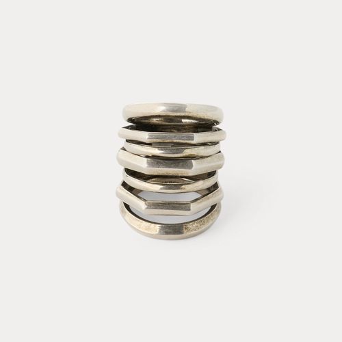 Bague Orbit argentée vieillie - Collection - Modalova