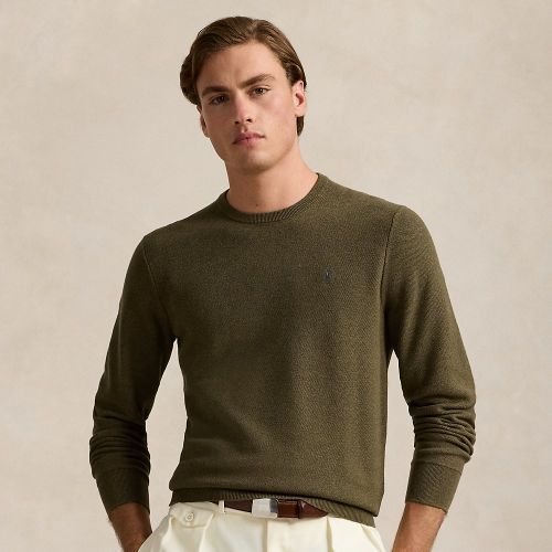 Pull à col rond en coton piqué - Polo Ralph Lauren - Modalova