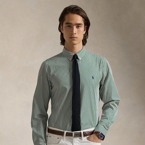 Chemise rayée Slim Fit popeline stretch - Polo Ralph Lauren - Modalova