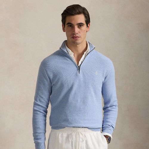 Pull demi-zippé en coton piqué - Polo Ralph Lauren - Modalova