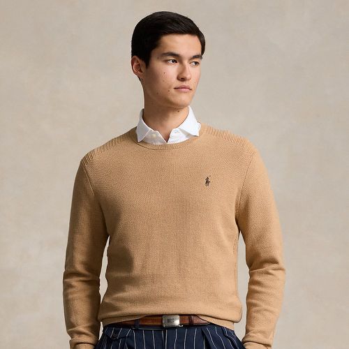 Pull à col rond en coton piqué - Polo Ralph Lauren - Modalova