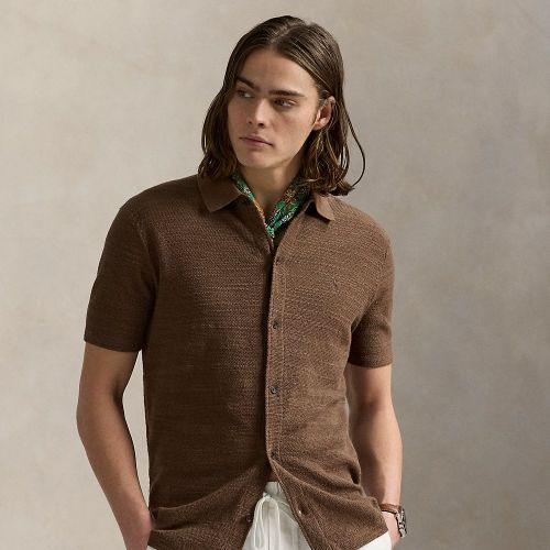 Pull-chemise texturé en coton et lin - Polo Ralph Lauren - Modalova