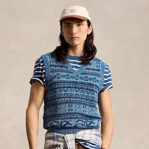 Pull débardeur Fair Isle en coton indigo - Polo Ralph Lauren - Modalova