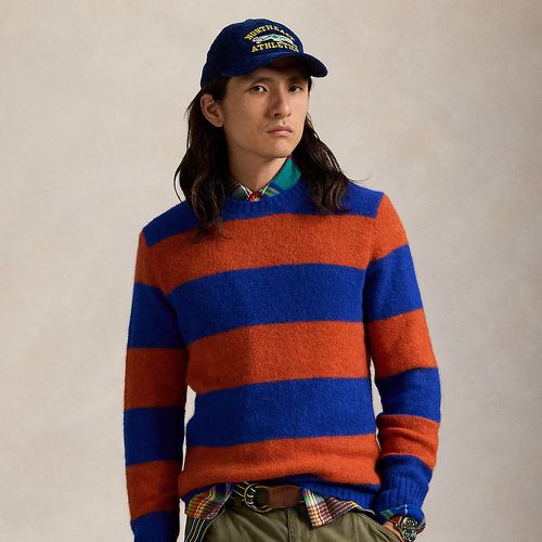 Pull rayé à renforts de coude en daim - Polo Ralph Lauren - Modalova