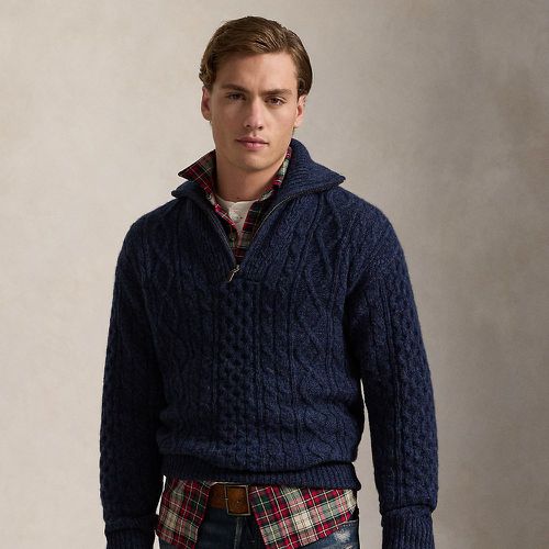 Pull demi-zippé Aran en laine et alpaga - Polo Ralph Lauren - Modalova