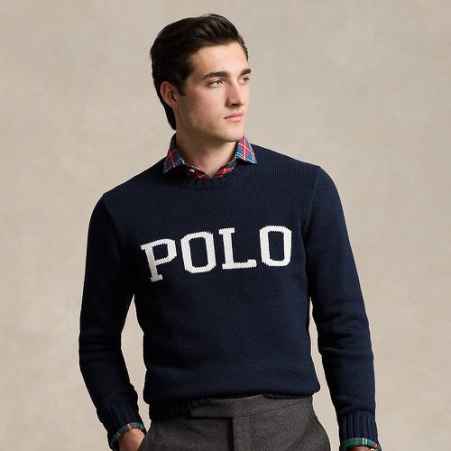 Pull en coton à logo en tricot intarsia - Polo Ralph Lauren - Modalova