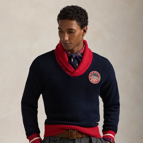 Pull à col châle en color-block en coton - Polo Ralph Lauren - Modalova